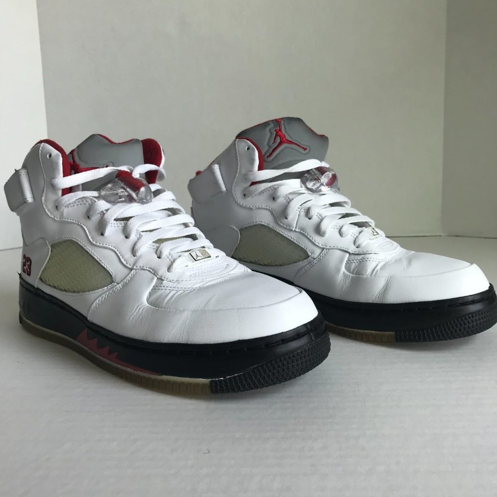 Air Jordan Fusion 5 "White Varsity Red- Black" Size 10